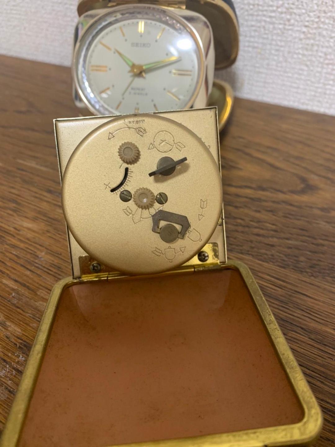 レア　ヴィンテージトラベルクロック置時計　ミッドセンチュリー