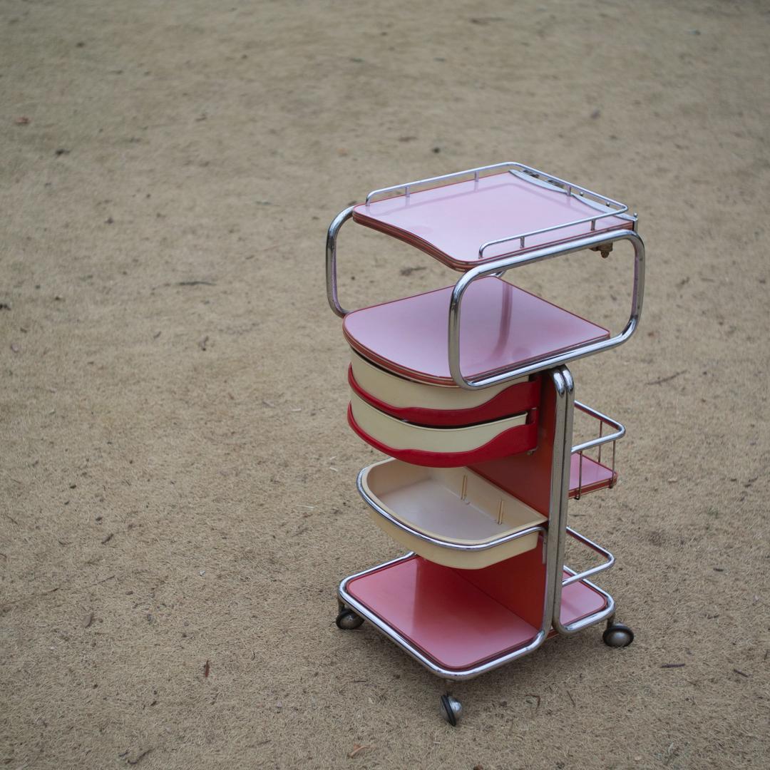 スペースエイジ ツールワゴン 多機能ワゴン 什器 収納 ミッドセンチュリー