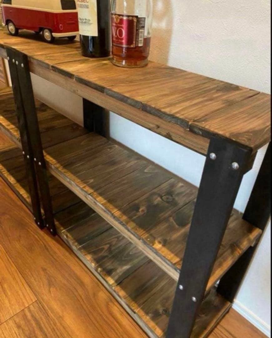 超メルカリ市限定価格　アイアン風3段ラック　ブルックリン　インダストリアル