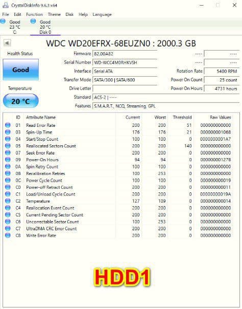 WD Red 2TB WD20EFRX NAS用ハードドライブ　２個セット