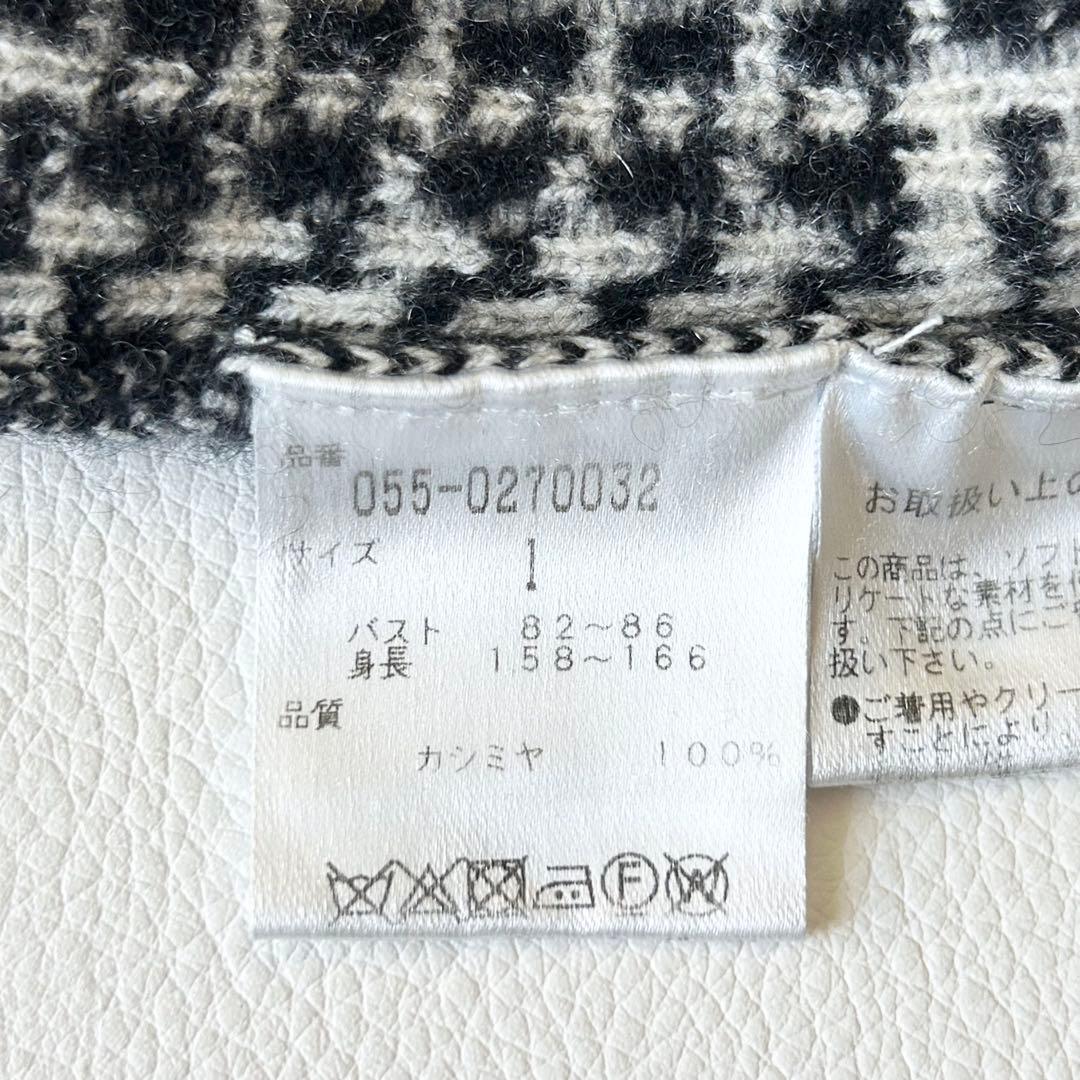 3003A美品 パーリーゲイツ カシミヤ100%千鳥格子ニット 近年