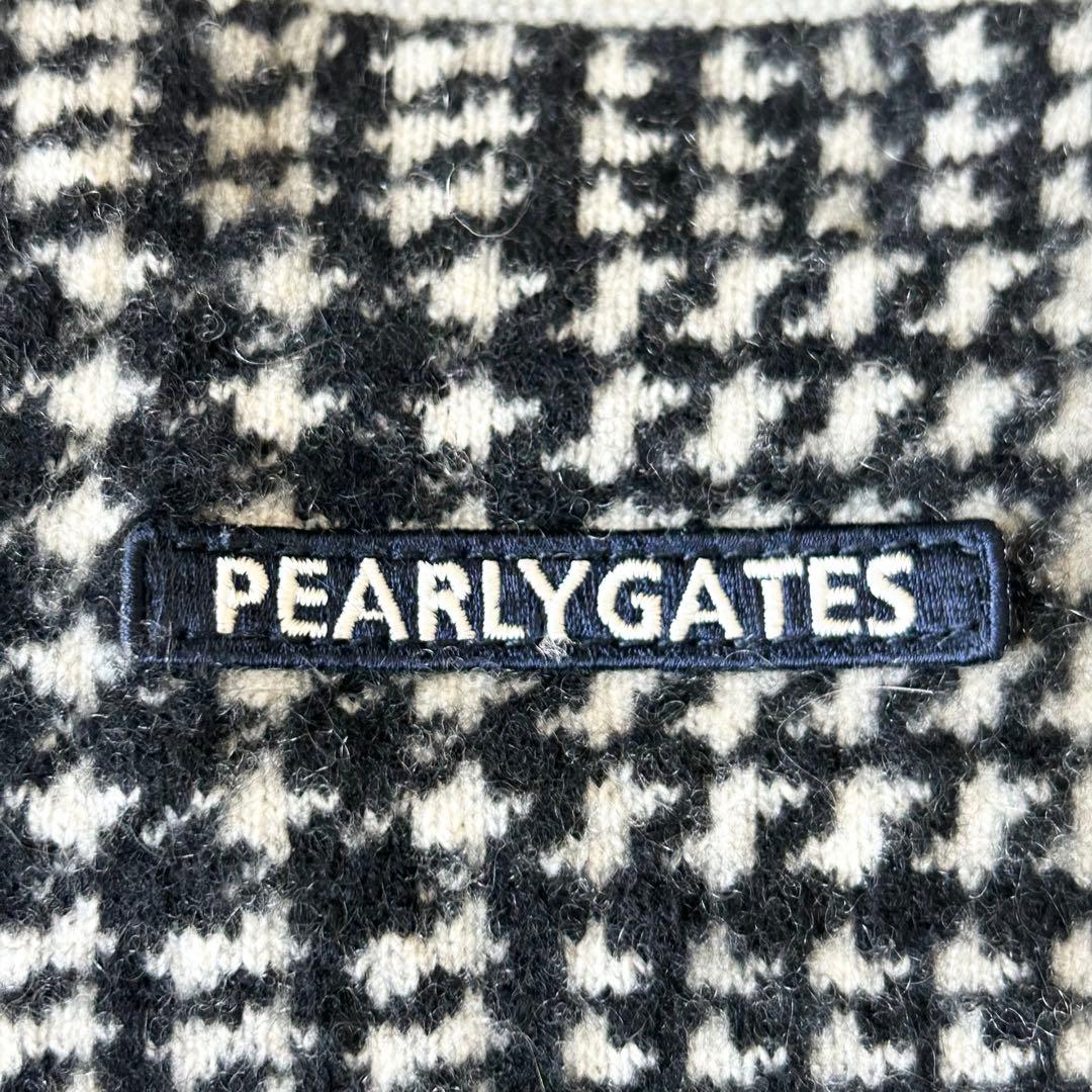 3003A美品 パーリーゲイツ カシミヤ100%千鳥格子ニット 近年