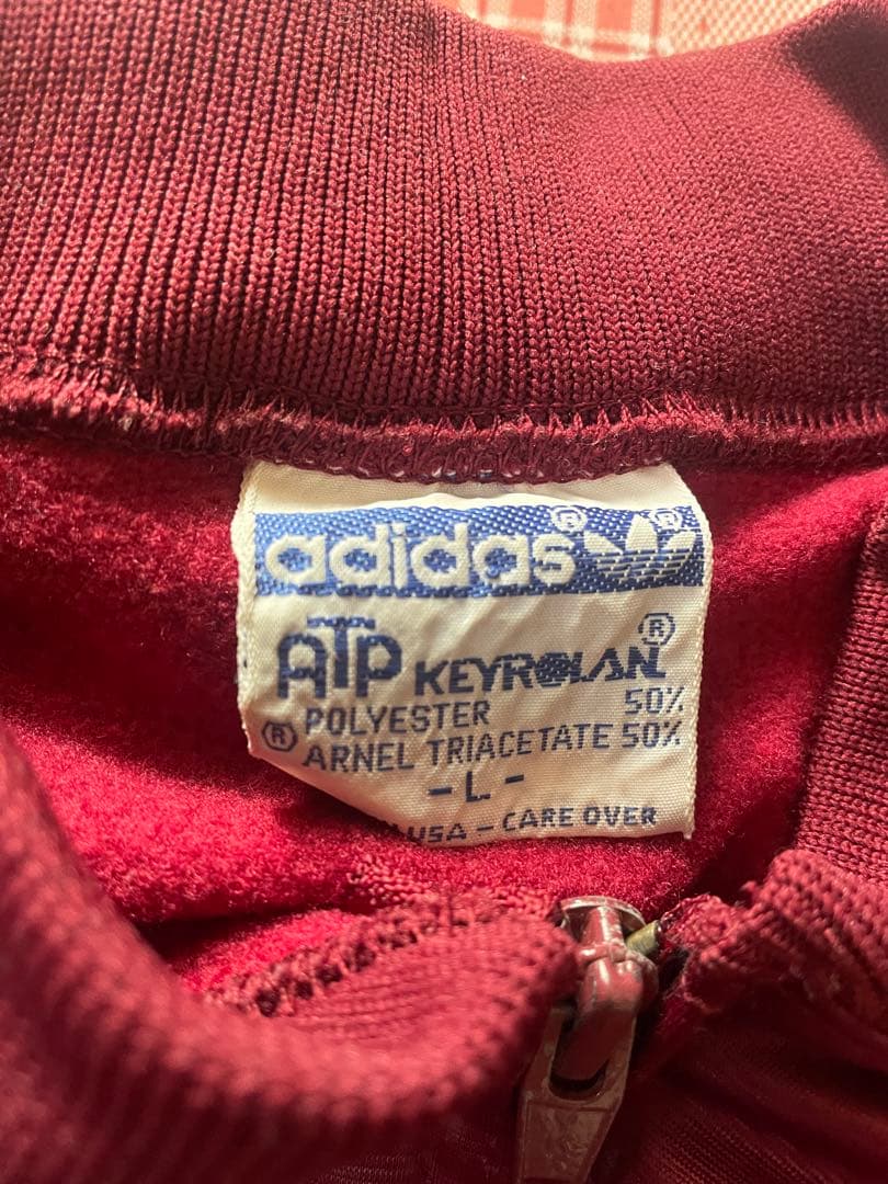 80s ATP adidas バーガンディ Lサイズ