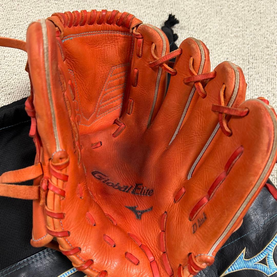 【ミズノ】グローバルエリート軟式投手用　グラブ　ダイバーシティブルー　専用袋付き