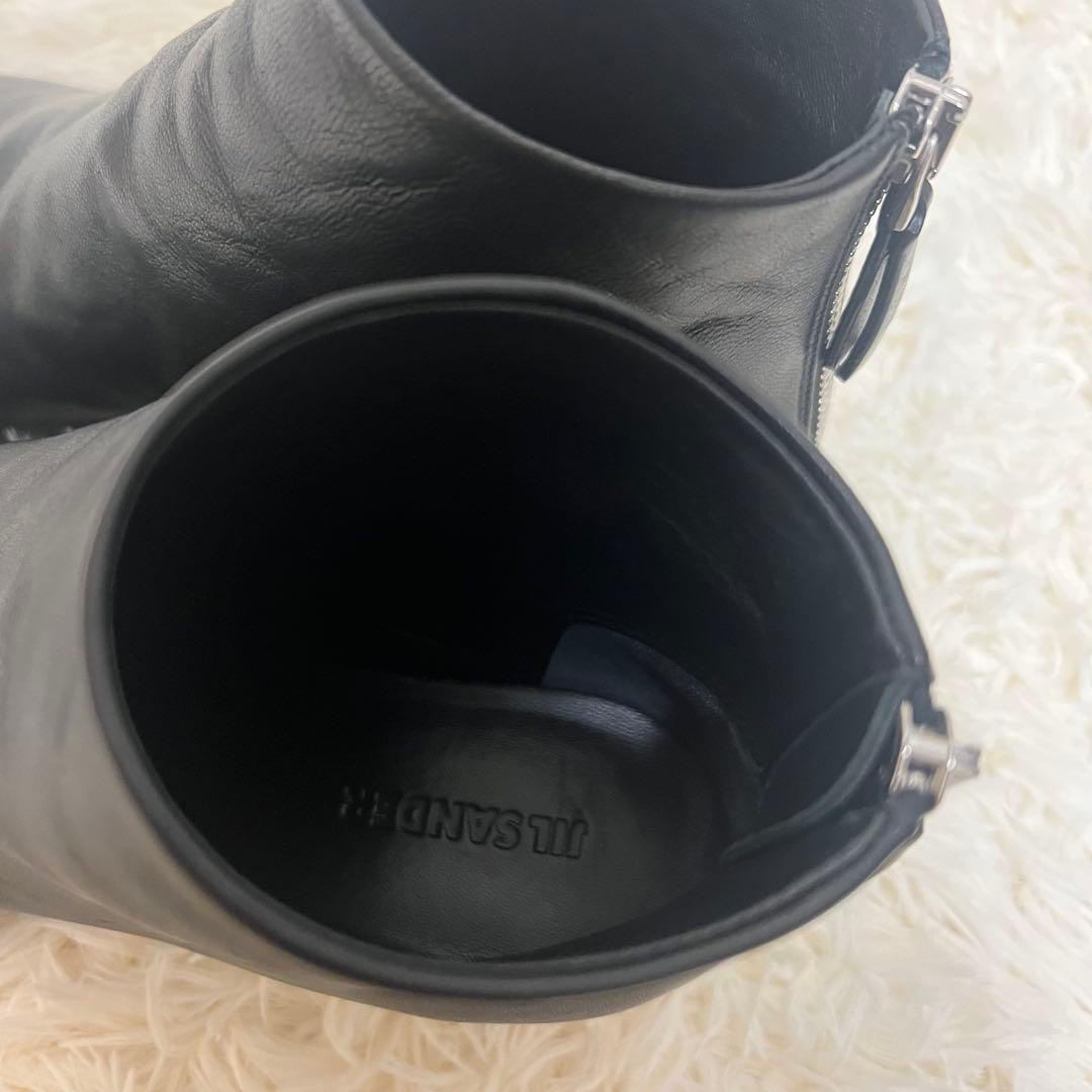 JIL SANDER ジルサンダー　ショートブーツ　レザー　23cm ブラック