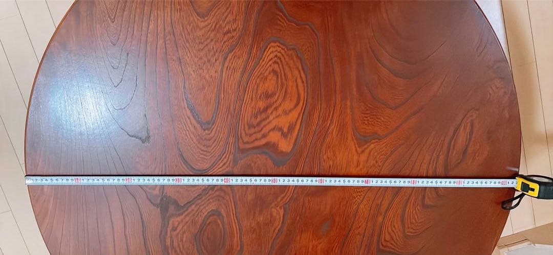 3gen　円形木製座卓 ちゃぶ台　ダークブラウン 103cm