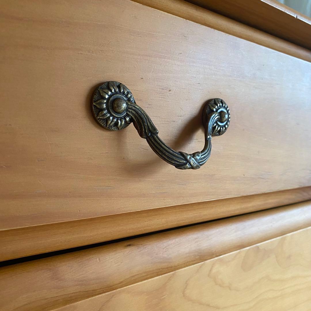 アンティーク　チェスト　カントリー　北欧　丸脚　フレンチカントリー　家具　棚