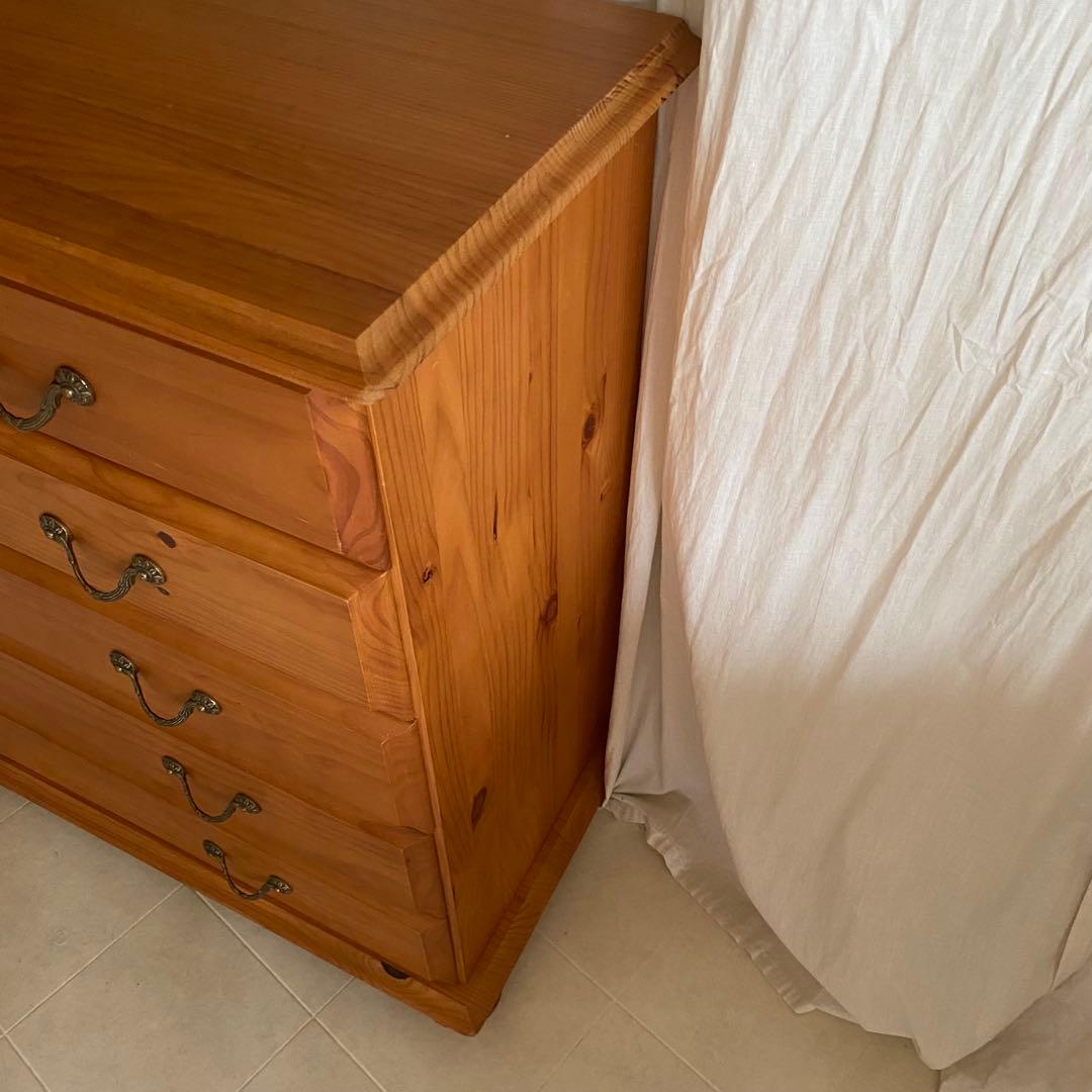 アンティーク　チェスト　カントリー　北欧　丸脚　フレンチカントリー　家具　棚