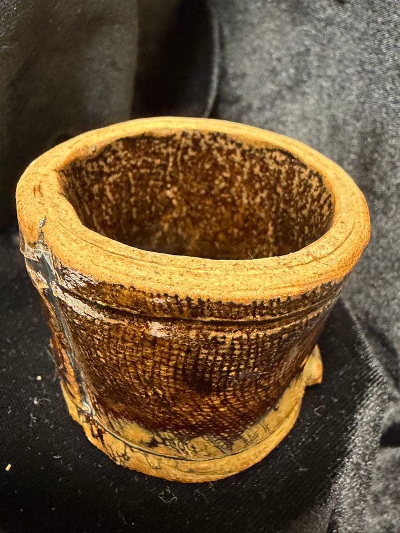 骨董品 陶器アンティーク年代不明直径5cm×高さ5cm整理品現状品のみ