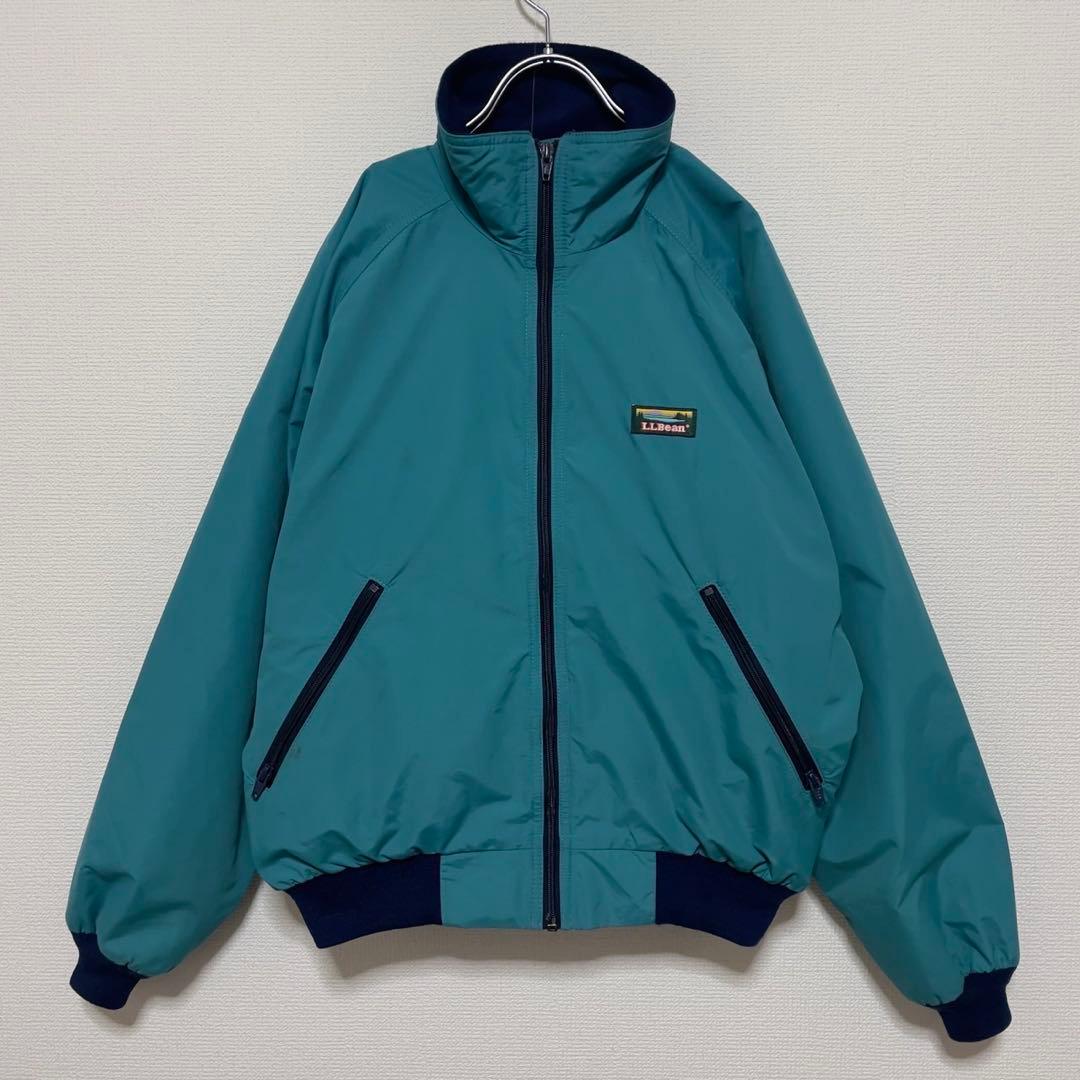 80s エルエルビーン　スリーシーズンジャケット　エメラルド　裏フリース