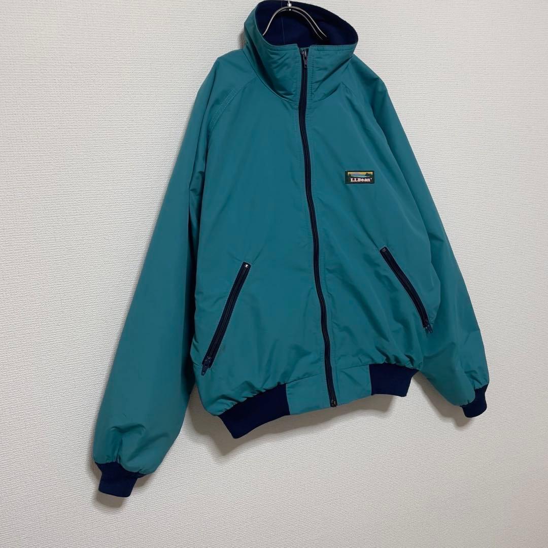 80s エルエルビーン　スリーシーズンジャケット　エメラルド　裏フリース