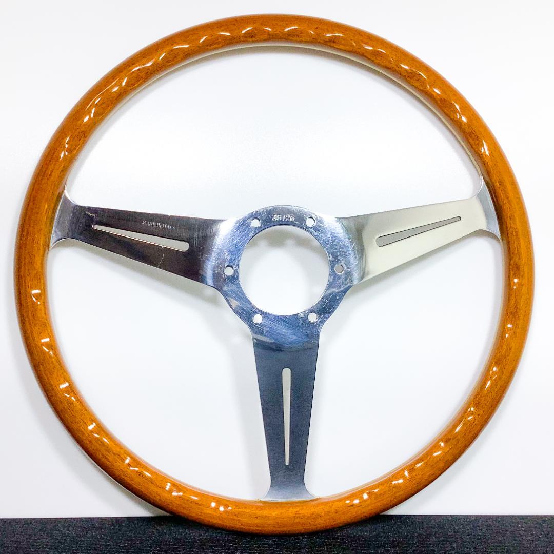 美品 ナルディ クラシック ウッドステアリング ポリッシュスポーク 36.5φ