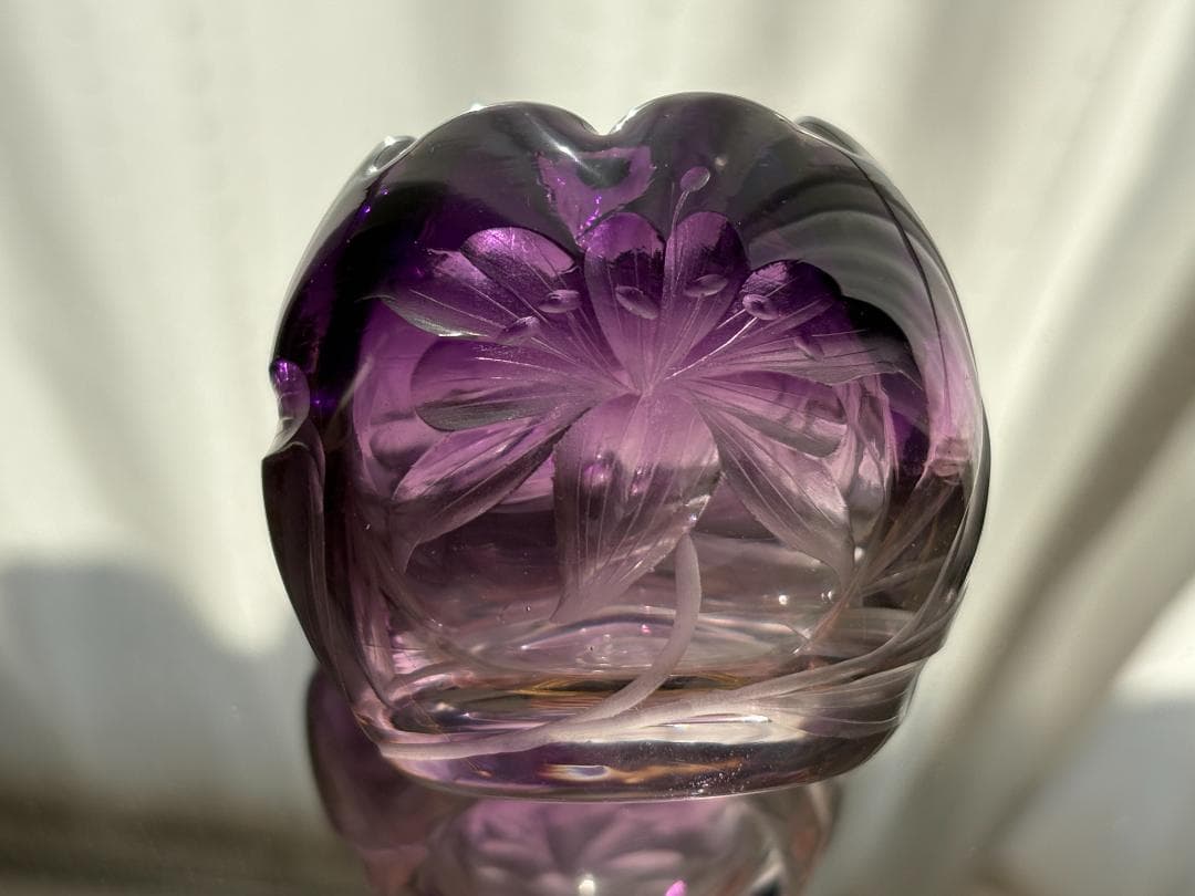 ✨最終出品✨★美品★　モーゼル　アメジストガラス　花瓶　置物　アンティーク