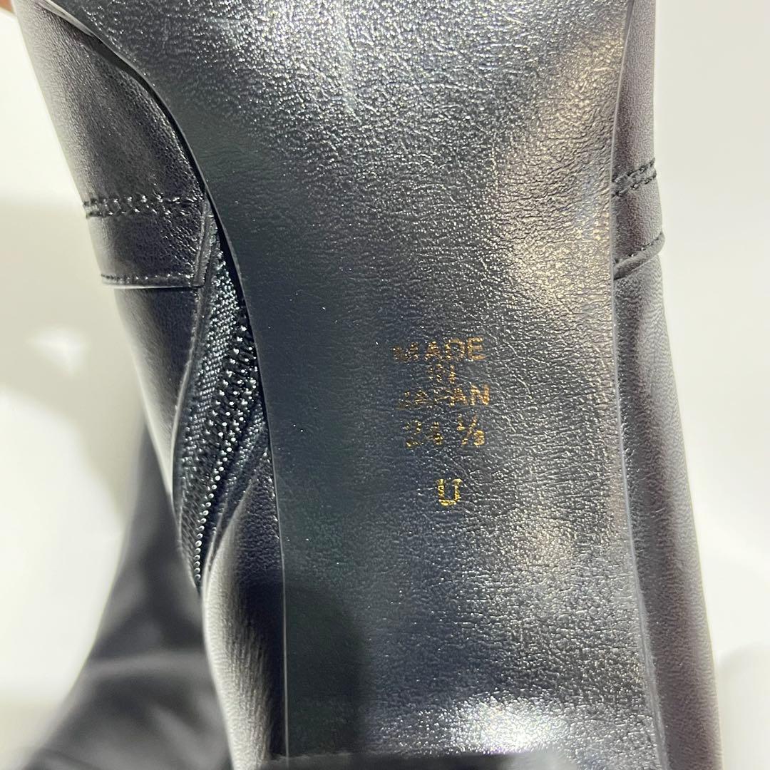 新品　DIANA ダイアナ ロングブーツ サイドジップ ブラック　ダブルベルト