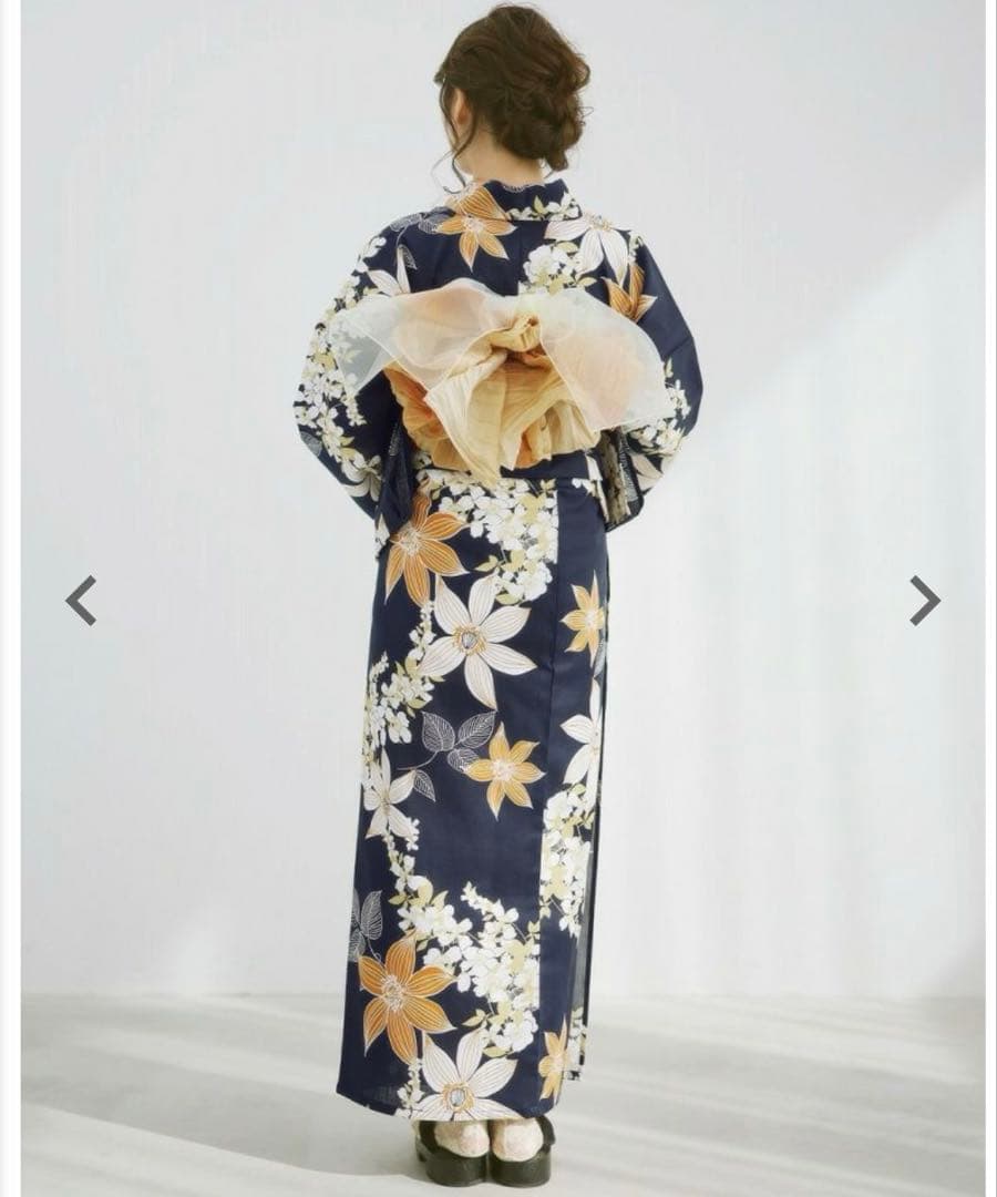 DITA 2025 浴衣 着物 帯 下駄3点セット F 幻想鏡花水月(柑橘)