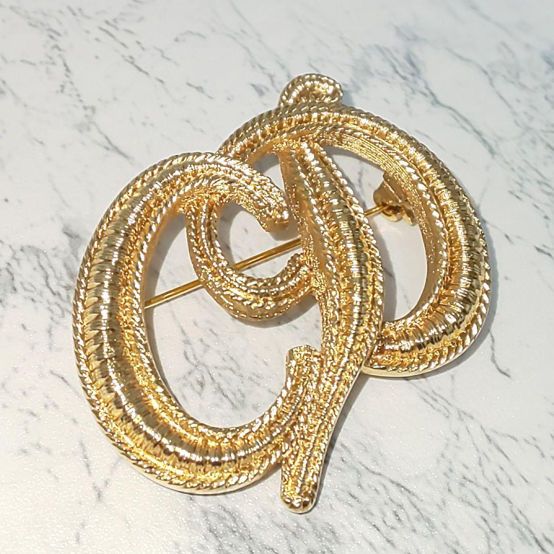 【極美品】Christian Dior アイコンロゴ CDロゴブローチ ゴールド
