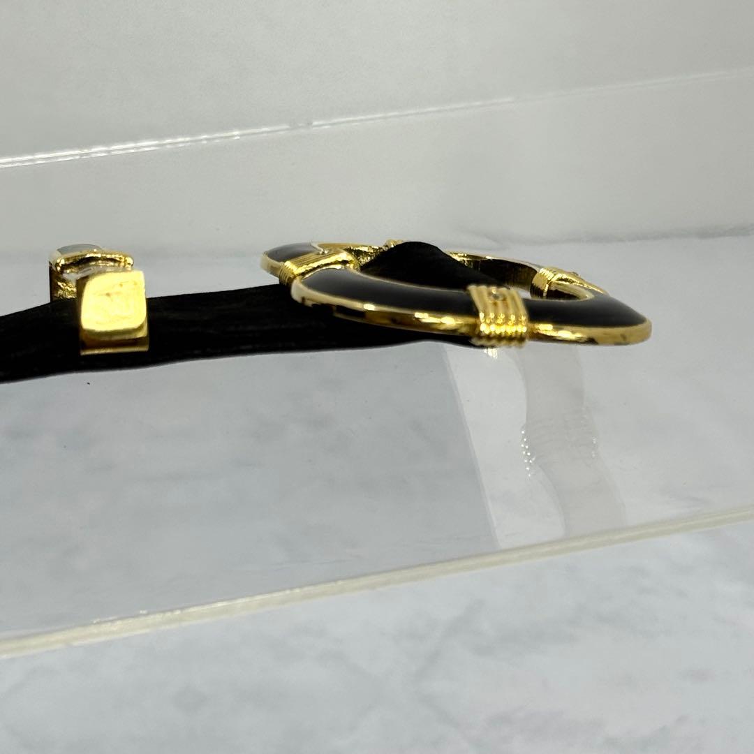 【vintage Dior】スエード ベルト ゴールド　ストーン 00s Y2K