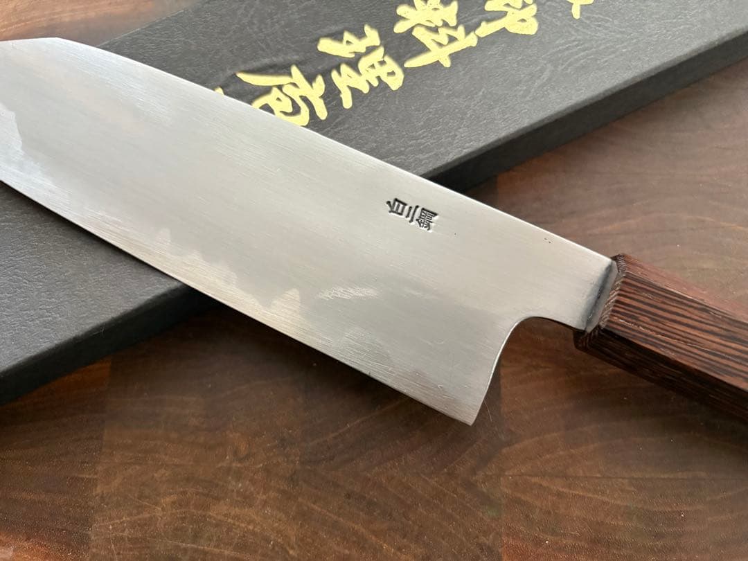 堺打刃物　切付　文化包丁　180mm 6寸　白ニ　三徳　包丁　和包丁　白鋼