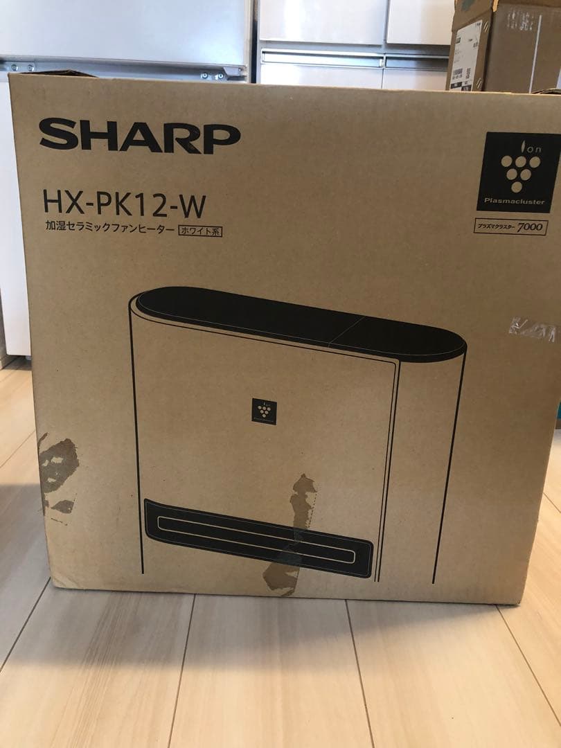 シャープ 加湿 セラミックファンヒーターHX-PK12-W