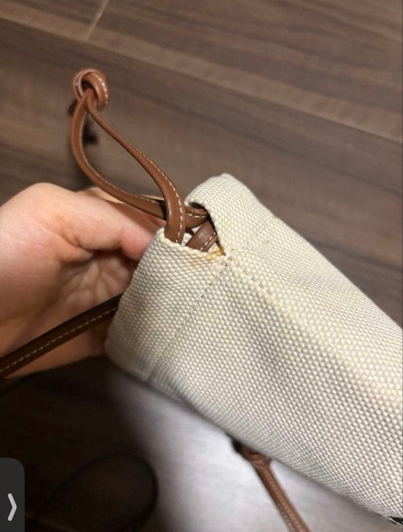 BURBERRY 美品 ミニ 巾着 ショルダーバッグ キャンバス レザー ロゴ