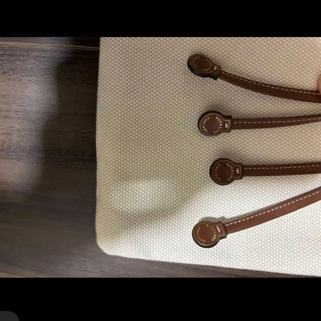 BURBERRY 美品 ミニ 巾着 ショルダーバッグ キャンバス レザー ロゴ