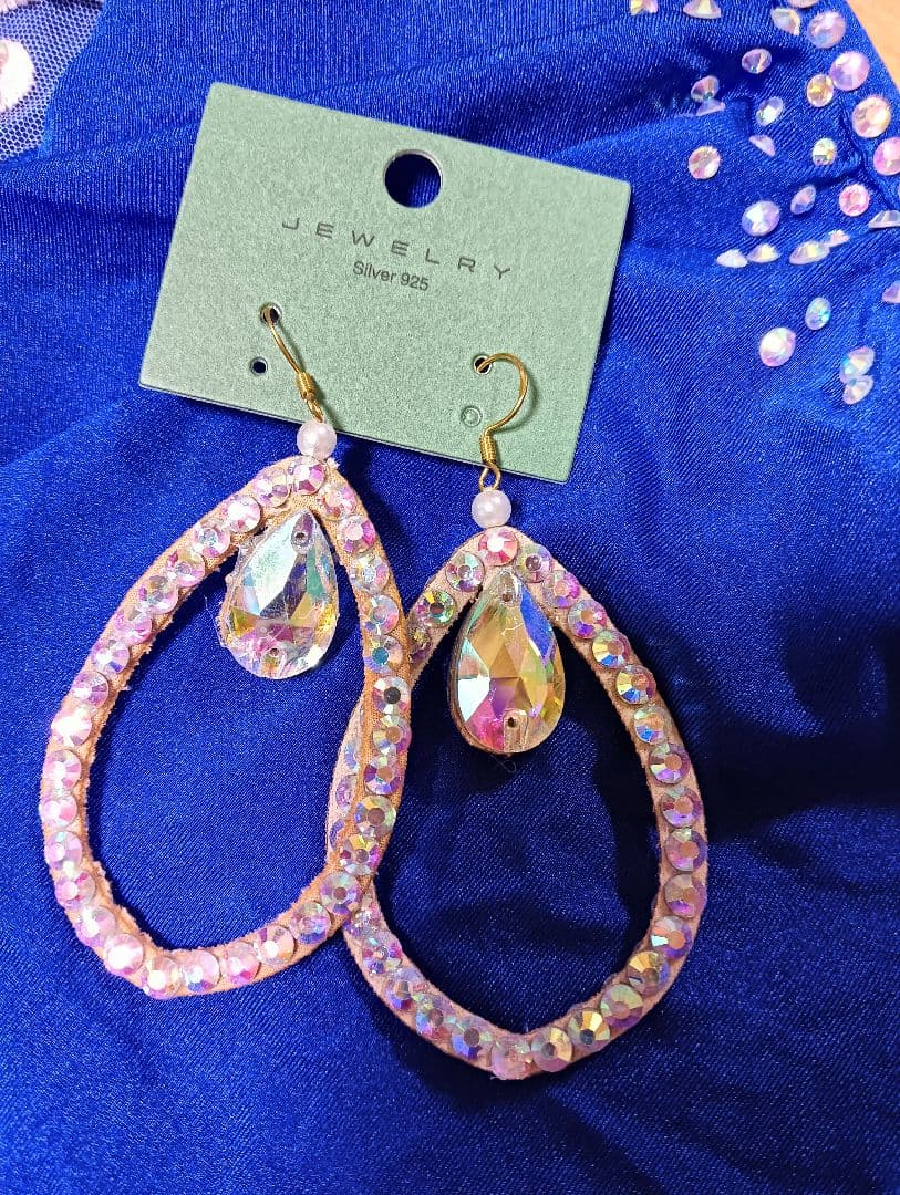 ベリーダンス ロイアルブルー オリエンタル衣装 ＆レッスン着＆ピアス