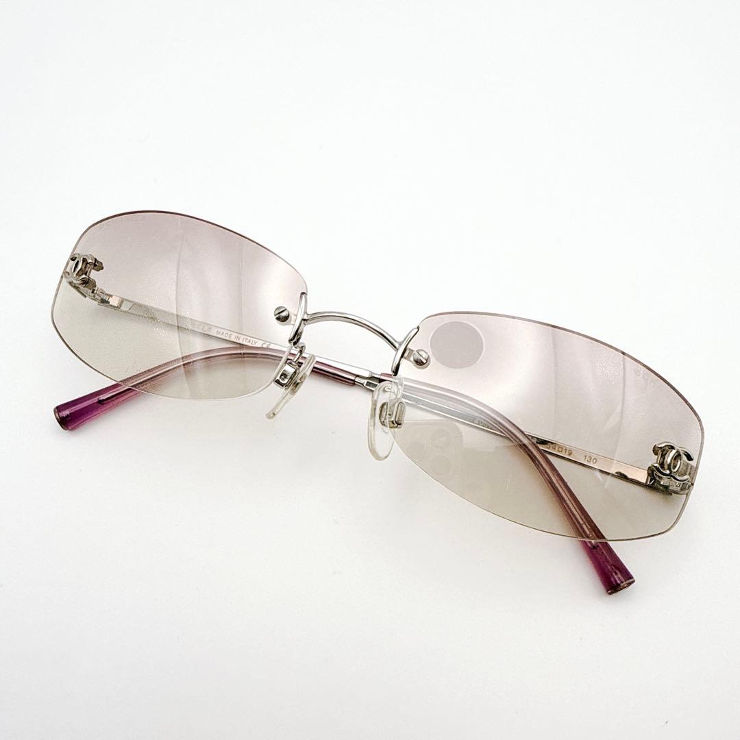希少✨ CHANEL シャネル リムレス サングラス グラデーション ピンク