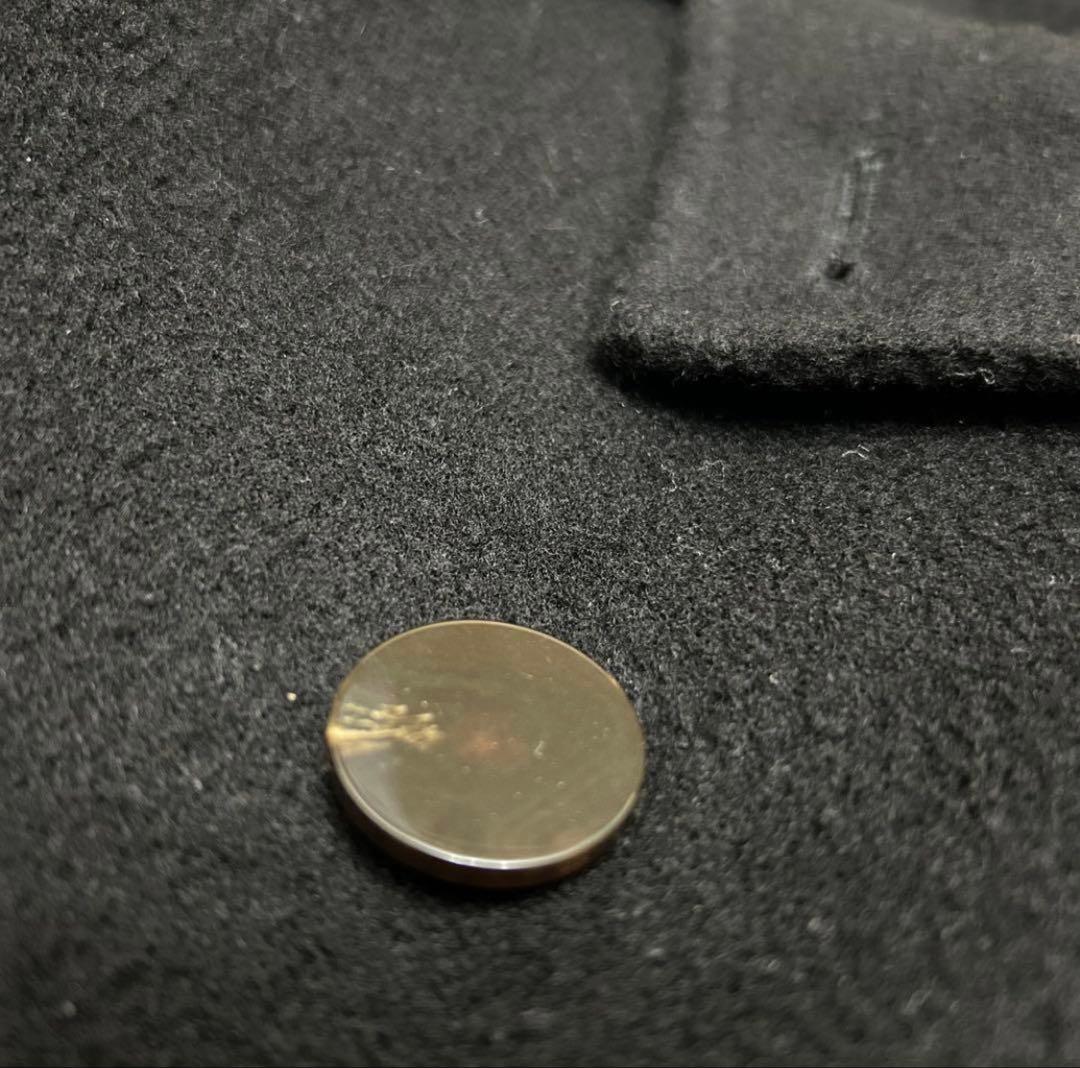 セオリー カシミヤ ダブルフェイス 木製ボタン ピーコート Pコート 黒