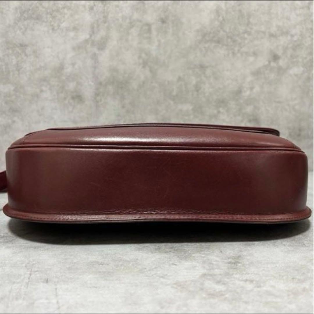 Cartier カルティエ　バーガンディ レザー ショルダーバッグ