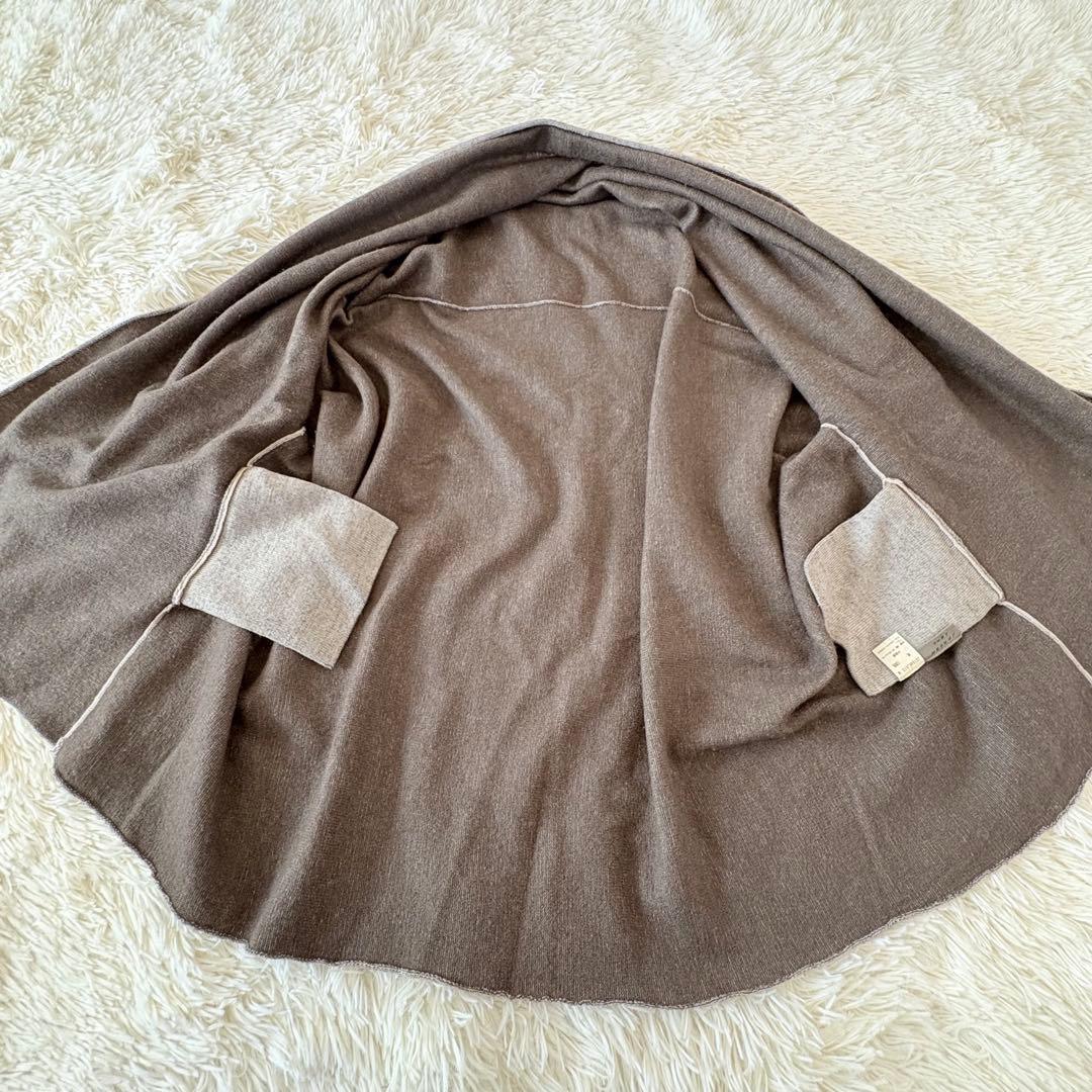 ヨーガンレール　変形ニットカーディガン　毛100% ワイド　ショールカラー　M