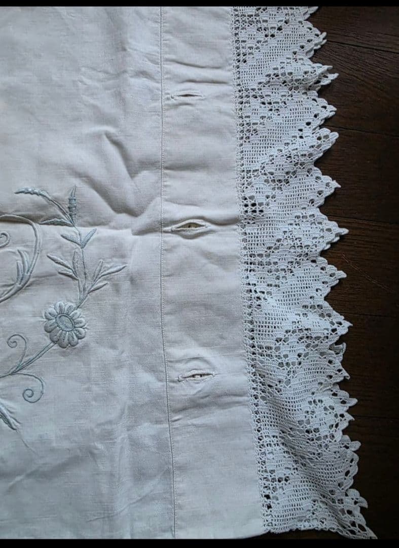 フランスアンティーク　ピローケース　フランスアンティークレース