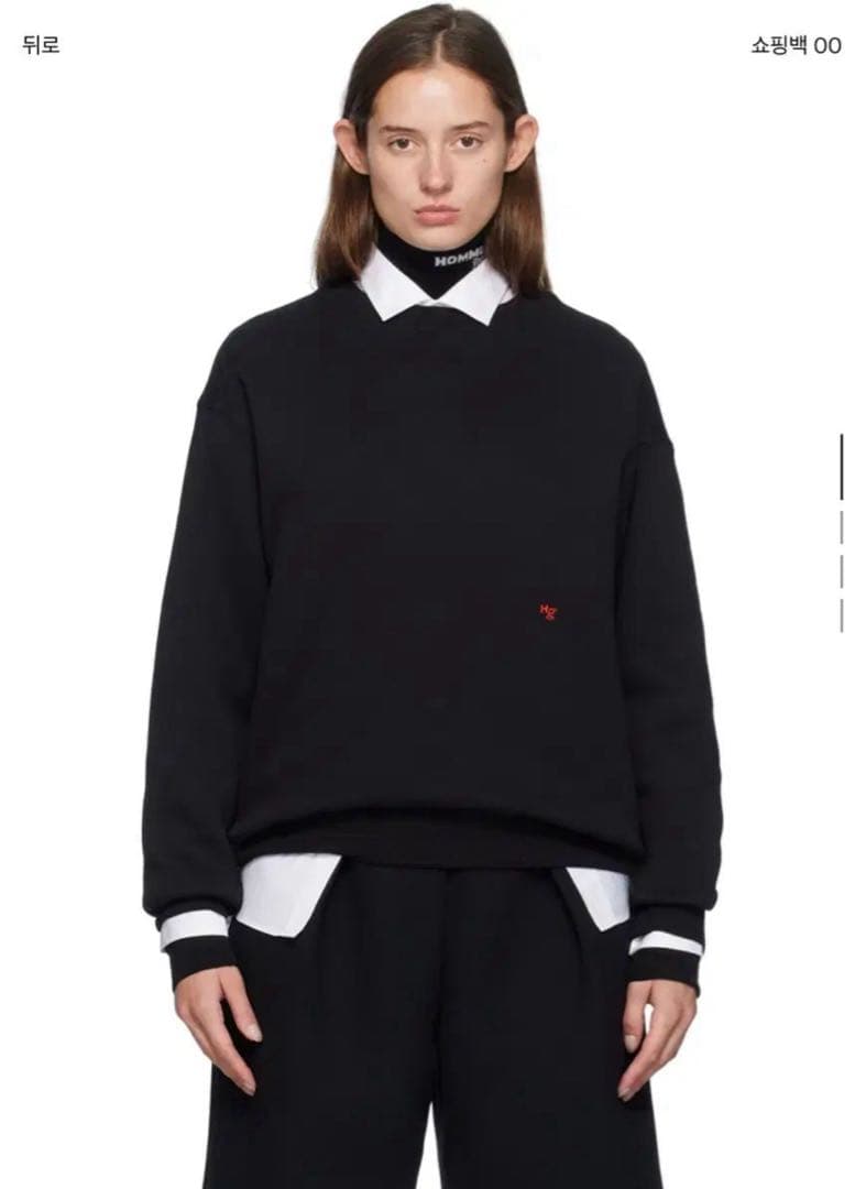 Hommegirls オムガールズ クルーネック スウェット 黒