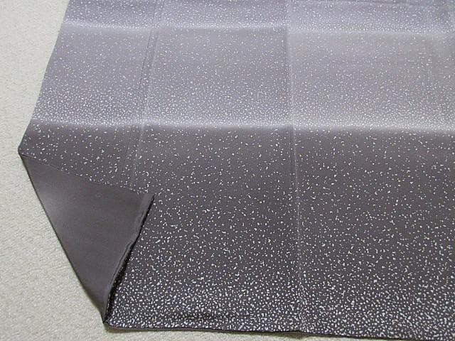 付け下げ小紋：美品：アラレ小紋・グレー・アズキ色：袷正絹：７号：P30