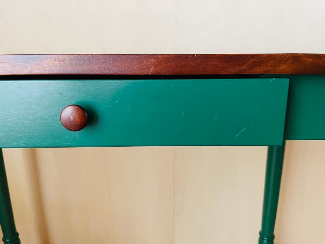 マホガニー材/デスク/机/テーブル/花台/飾り台/ろくろ脚/カフェ/アンティーク