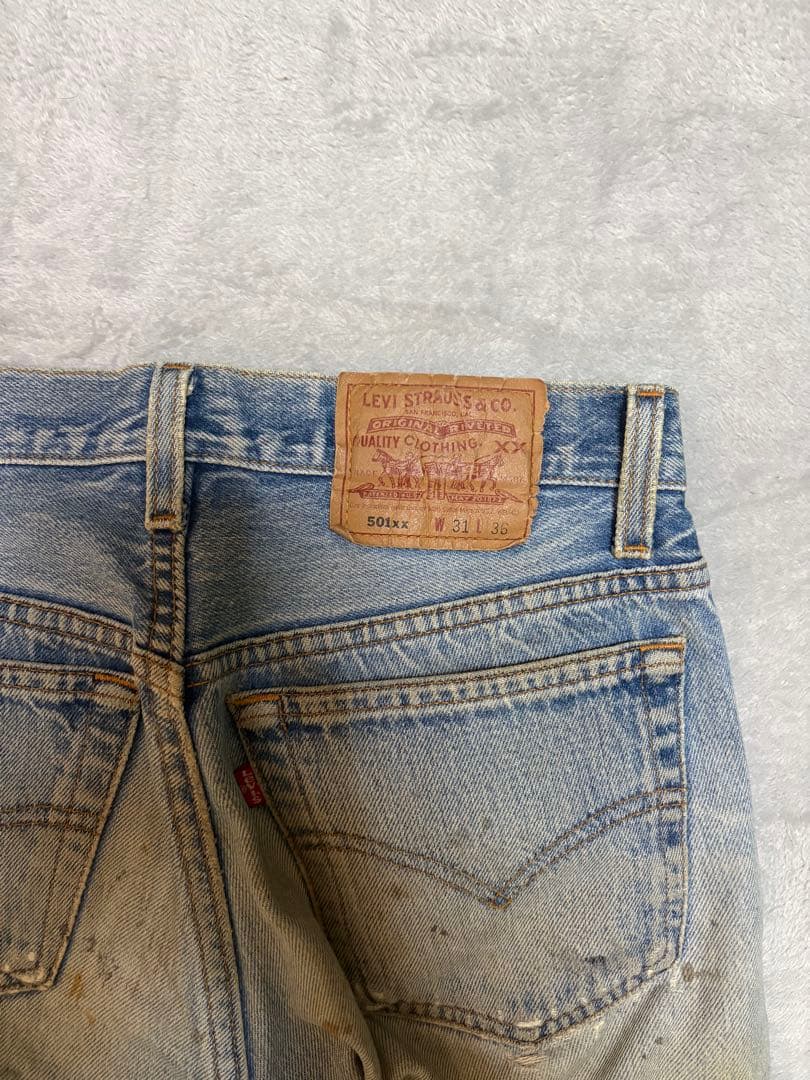 90s ビンテージ　Levis 501 xx 黒文字　ダメージ グランジ