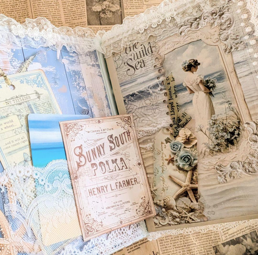 「海からの贈り物」海辺のノスタルジー大型ジャンクジャーナル✨Sunshine✨
