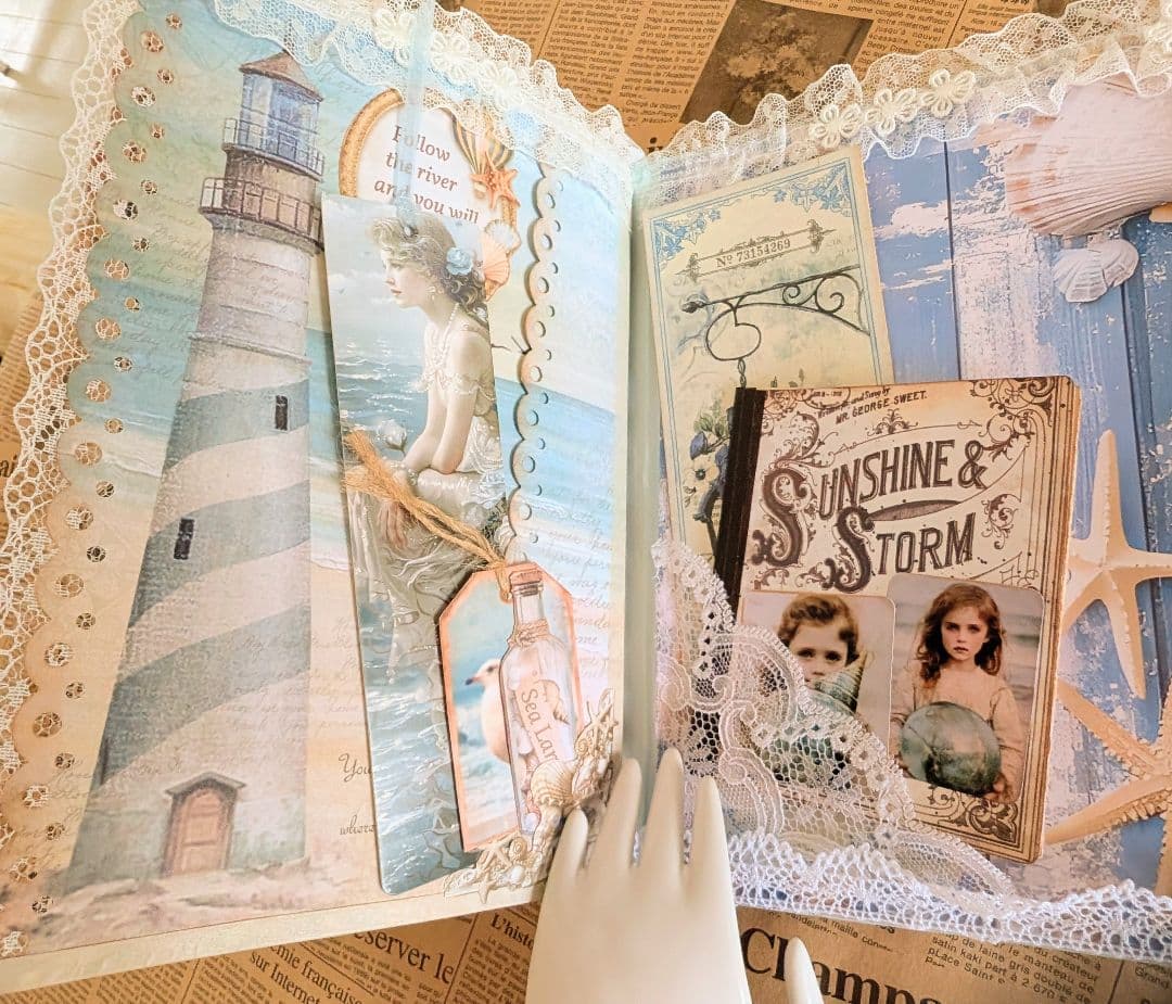 「海からの贈り物」海辺のノスタルジー大型ジャンクジャーナル✨Sunshine✨