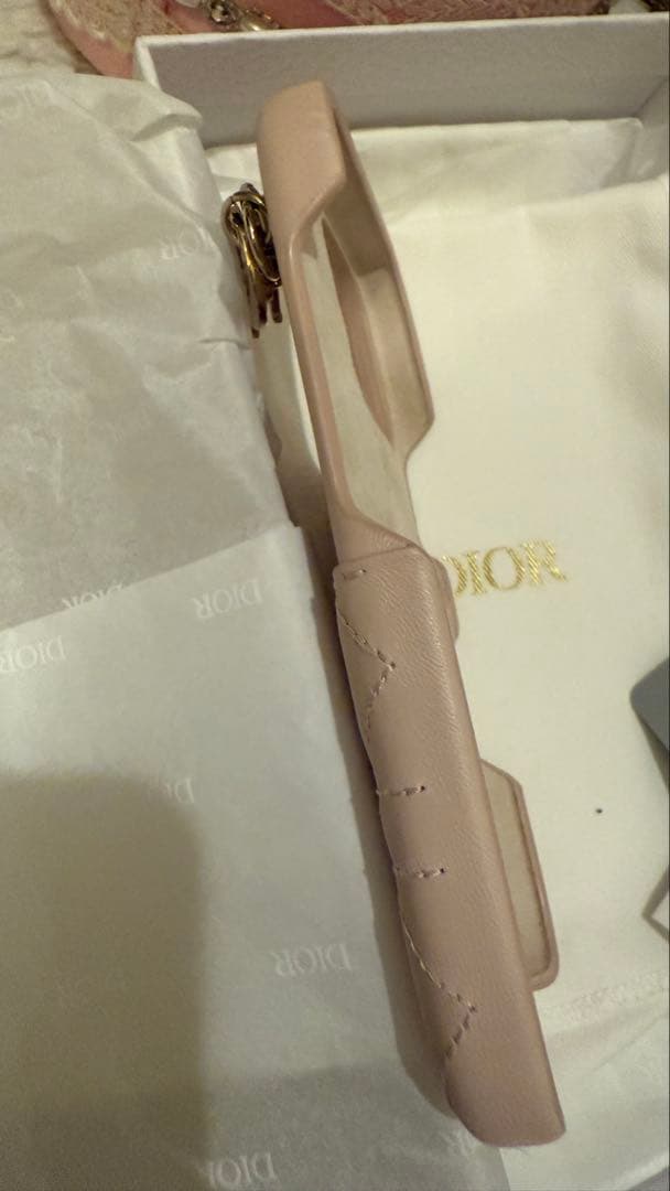 Dior ピンク iPhoneケース ディオール カナージュラムスキン16pro
