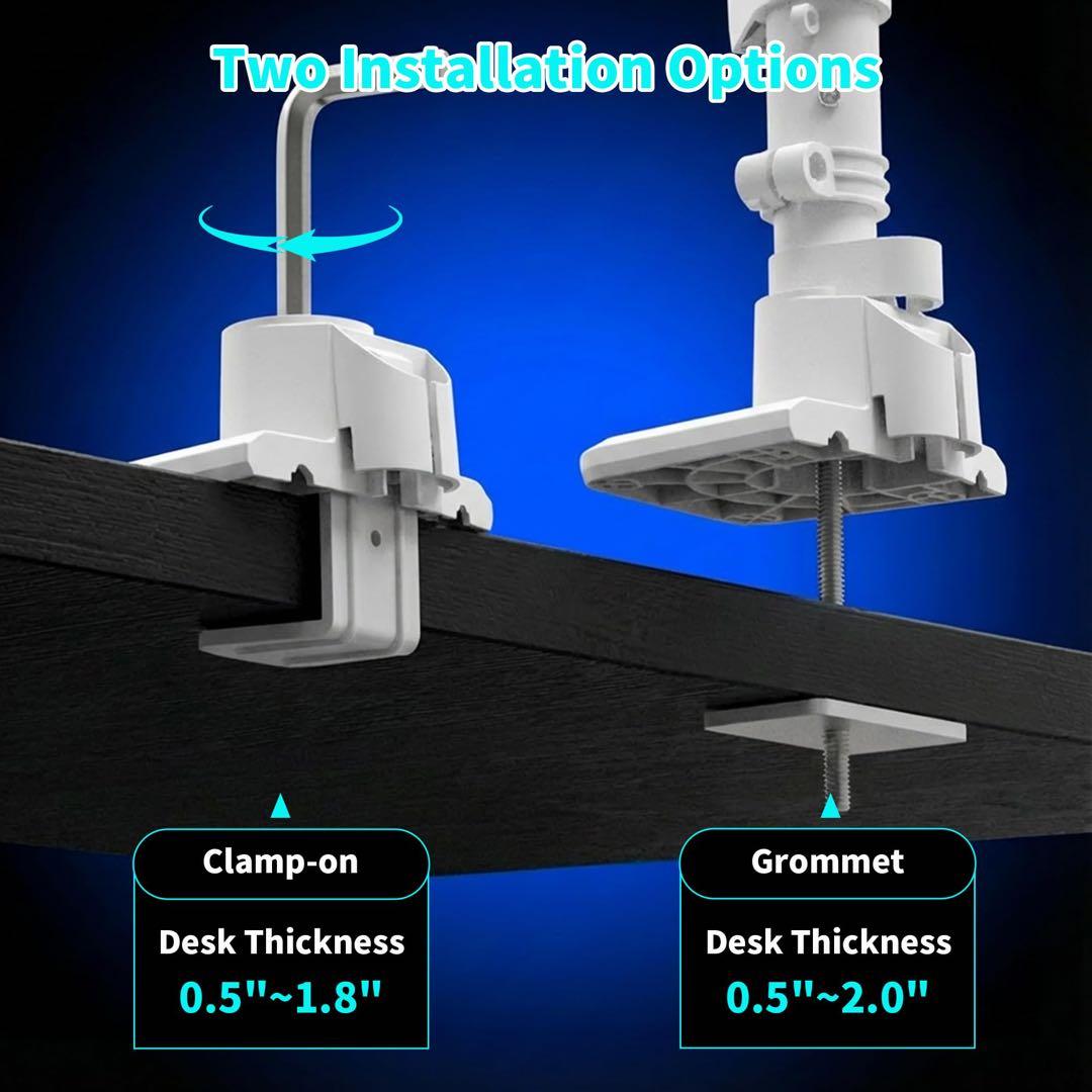 モニターアーム　白　ホワイト　49インチ　75/100mm VESAマウント
