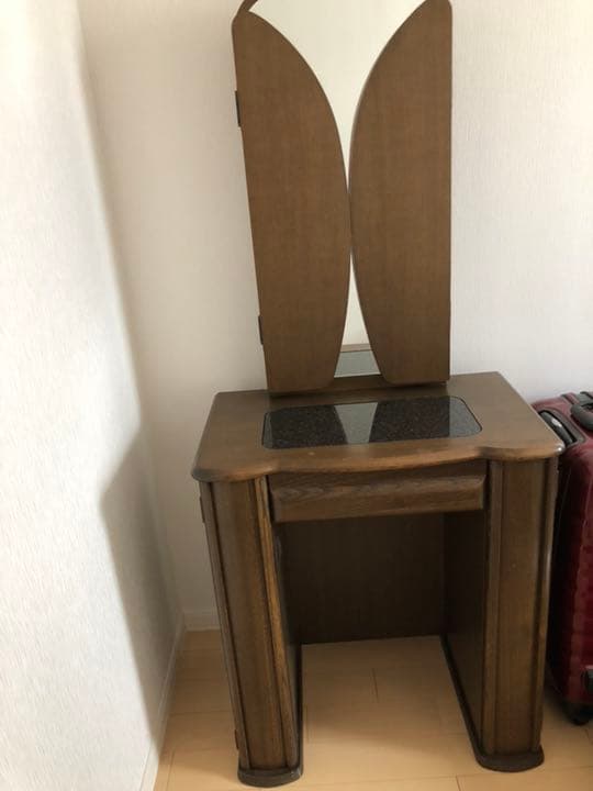 ナラ材　三面鏡ドレッサー