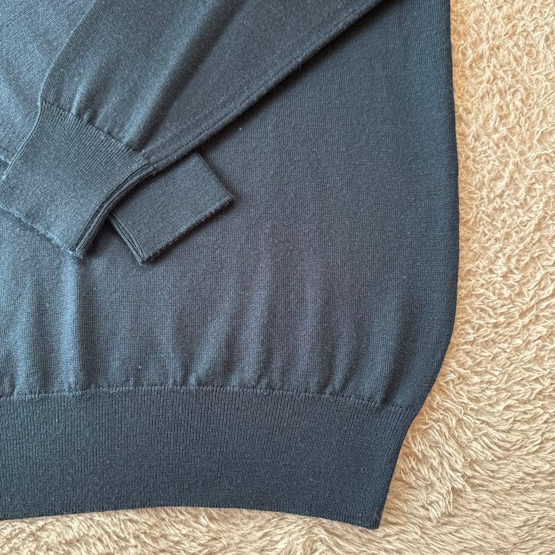 JOHN SMEDLEY ジョンスメドレー　ウールニット ネイビー S