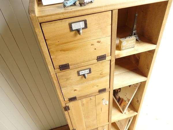 サイズデザインオーダー可2バッタン扉２扉キャビネットナチュラルブラウン●受注製作