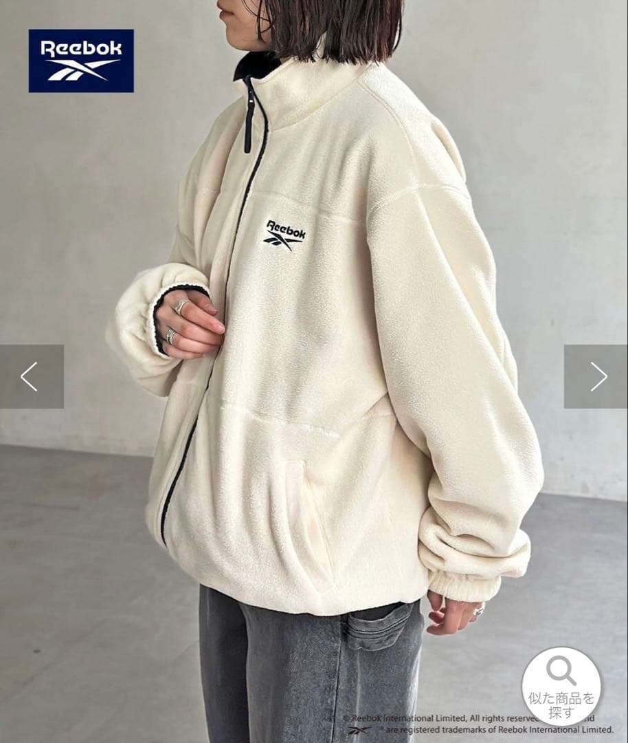 Reebok リバーシブルブルゾン　ネイビーLサイズ