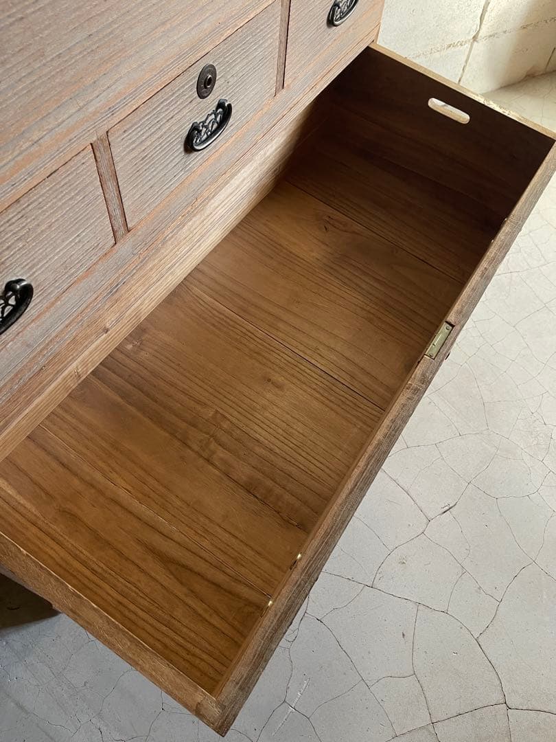 総桐箪笥　古家具　整理タンス　チェスト　5段　ローボード　アンティーク家具　骨董