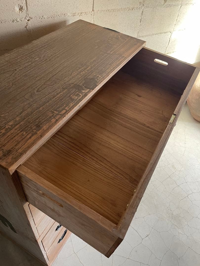 総桐箪笥　古家具　整理タンス　チェスト　5段　ローボード　アンティーク家具　骨董