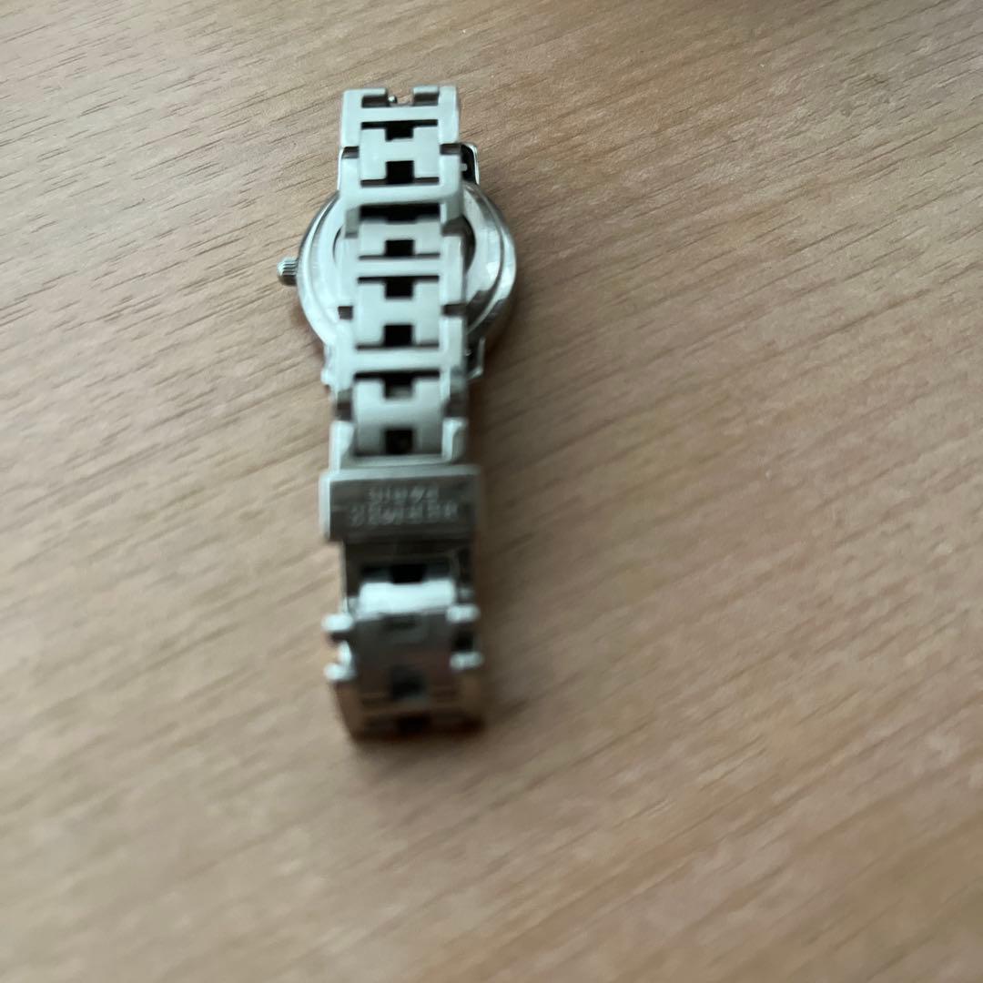 レア　HERMES エルメス　腕時計　クリッパー　オーバル　ホワイト　ステンレス