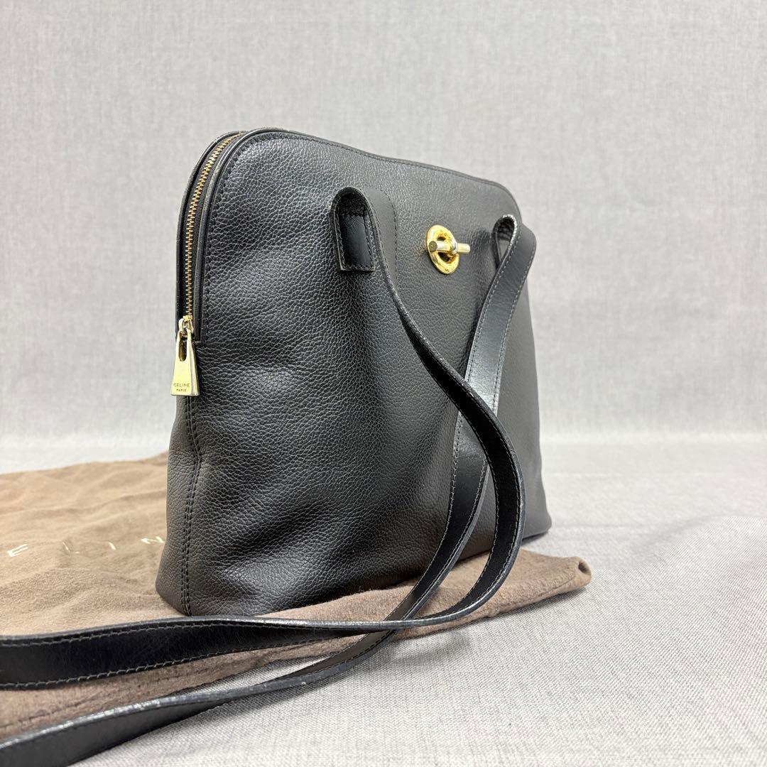 CELINE オールドセリーヌ ショルダーバッグ 黒 マンテル ヴィンテージ