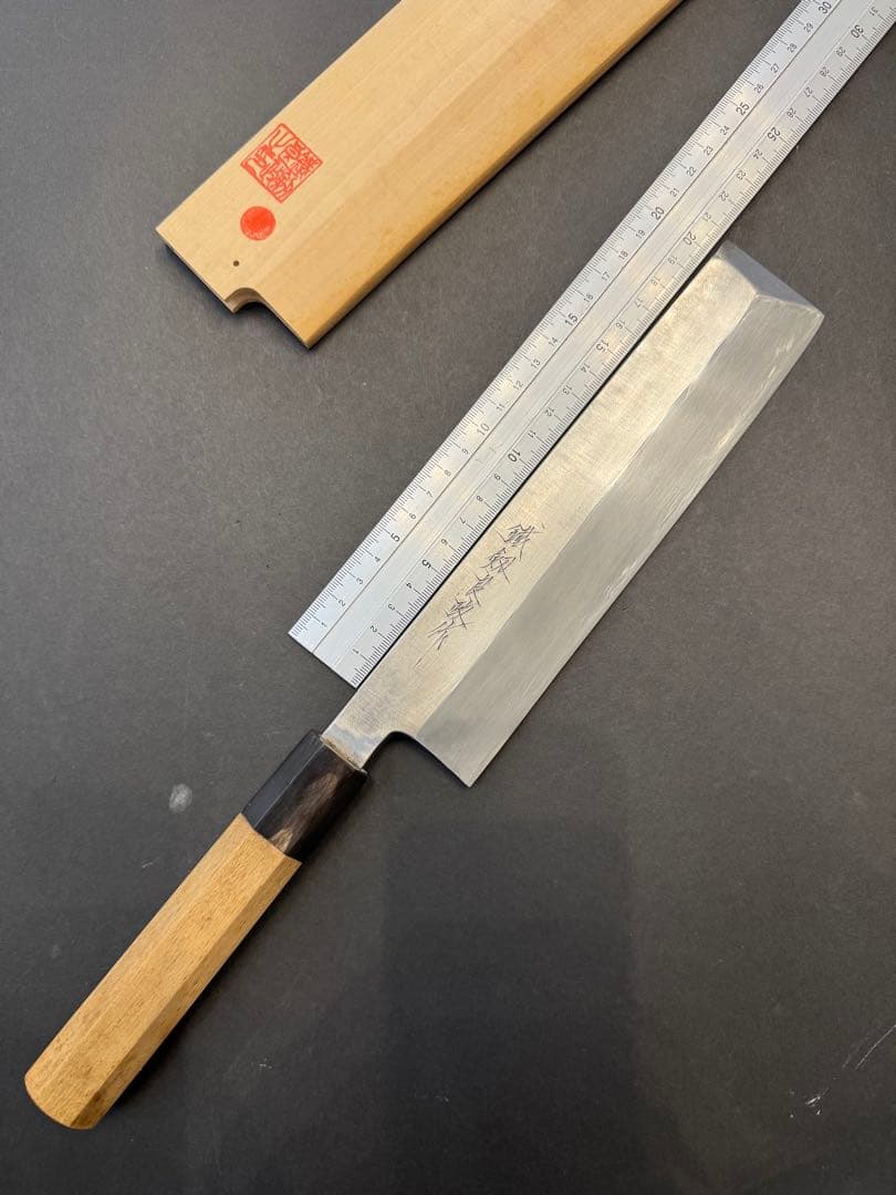 鐵劔良政　薄刃包丁　八角柄