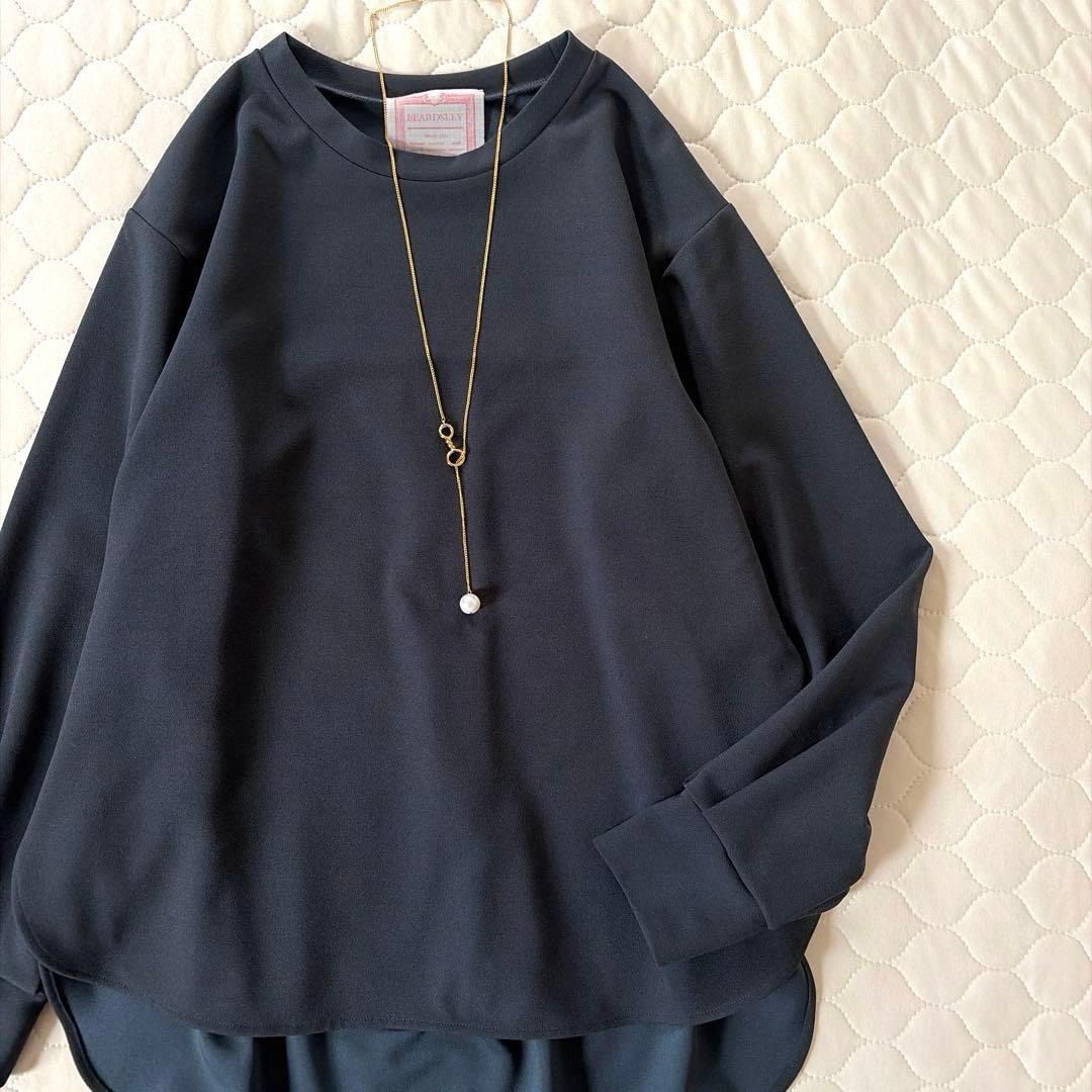 【美品】BEARDSLEY Tブラウス　サイズ0 ダークグレー