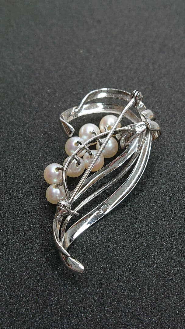 ミキモト真珠 MIKIMOTO シルバーパールブローチ 5-6mm